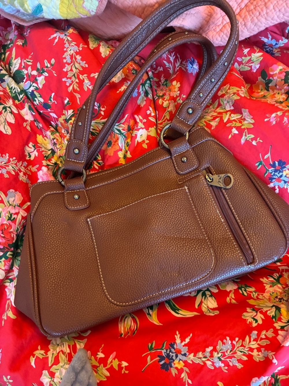 Tooled Floral Brown Shoulder Bag by Montana West - Picture 3 of 5